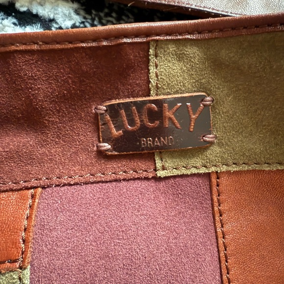 Vintage Lucky Brand Patchwork Shoulder Bag - Brown and Green - Picture 4 of 8